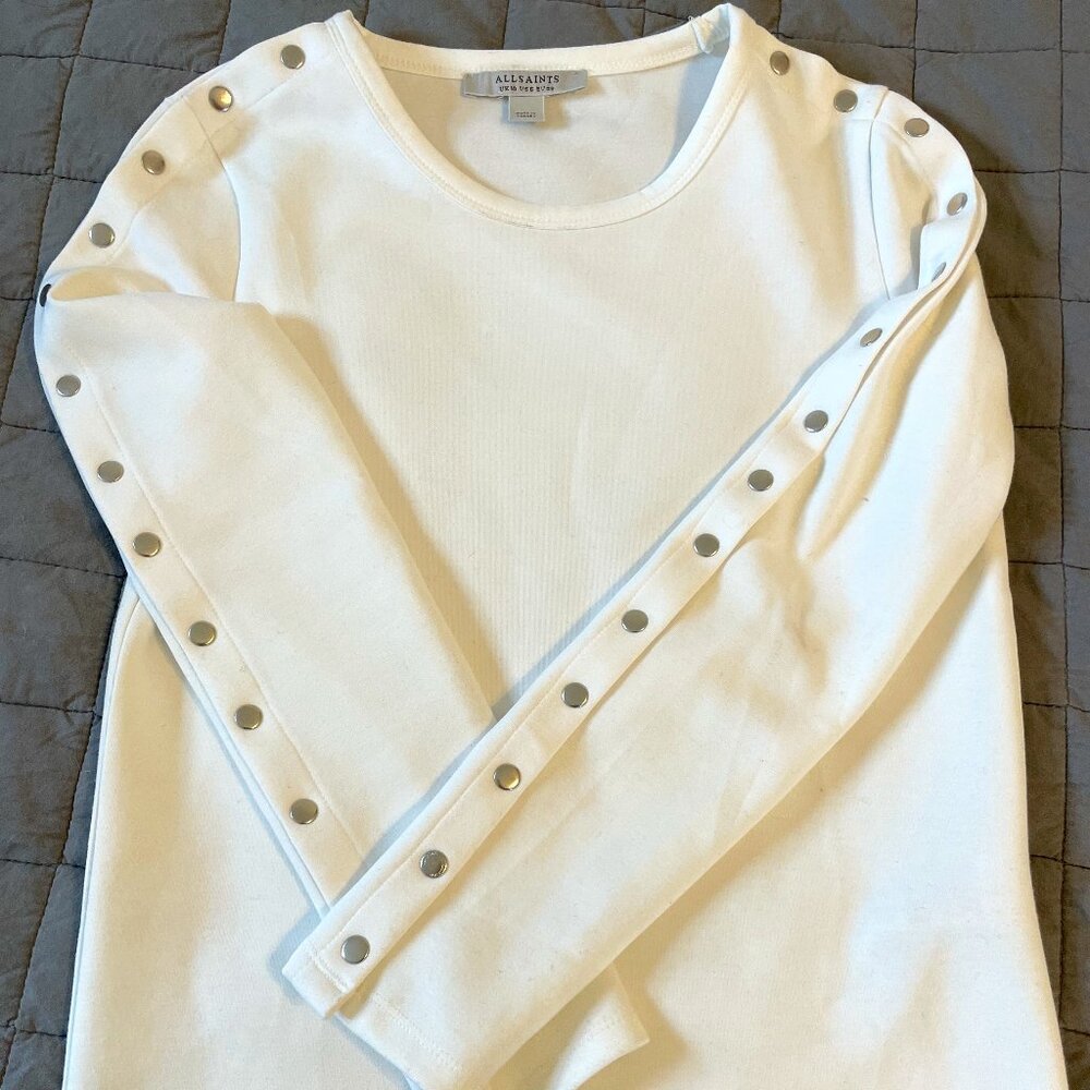 All Saints Long Sleeve Shirt With Button Detail